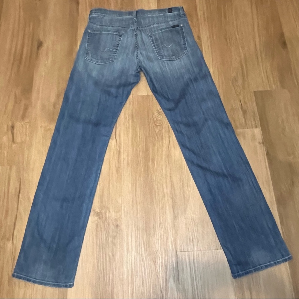 7 For All Mankind Men's "The Standard" Straight Leg Jeans Blue Wash 34x33.5 - Picture 2 of 7